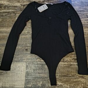 Elodie Midnight Black Long Sleeve Bodysuit